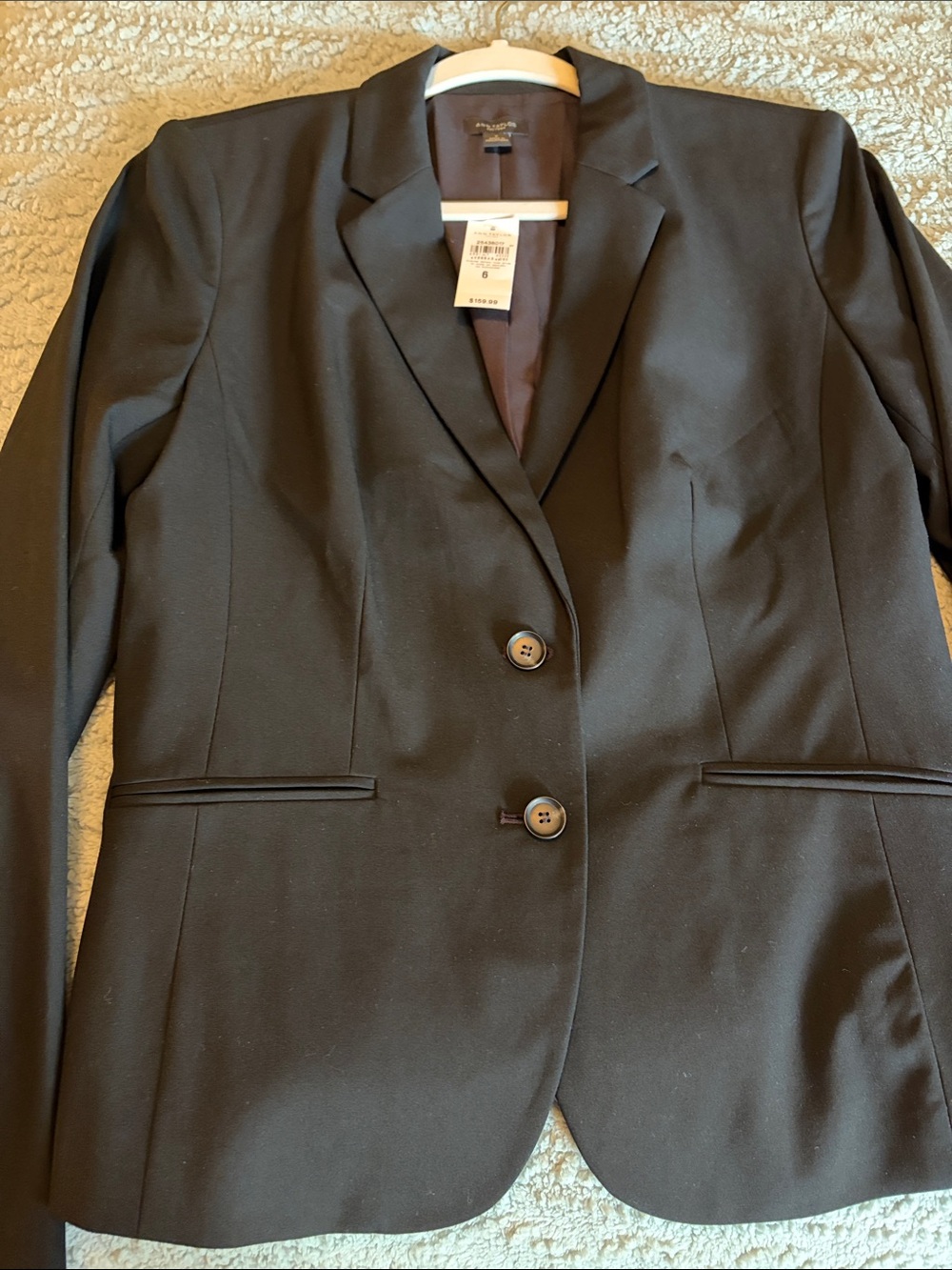 Ann Taylor Factory Black Tailored Two-Button Blazer